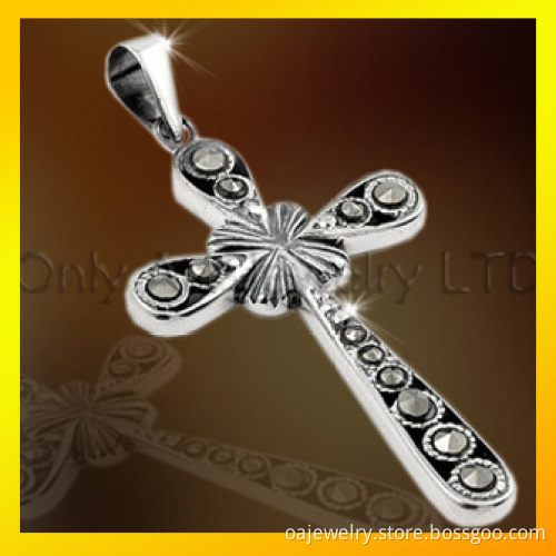New Design with Black Painting Silver 925 Cross Pendant